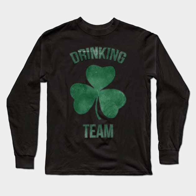 St. Patrick's Day Lucky Irish Drinking Team Shamrock Long Sleeve T-Shirt by charlescheshire